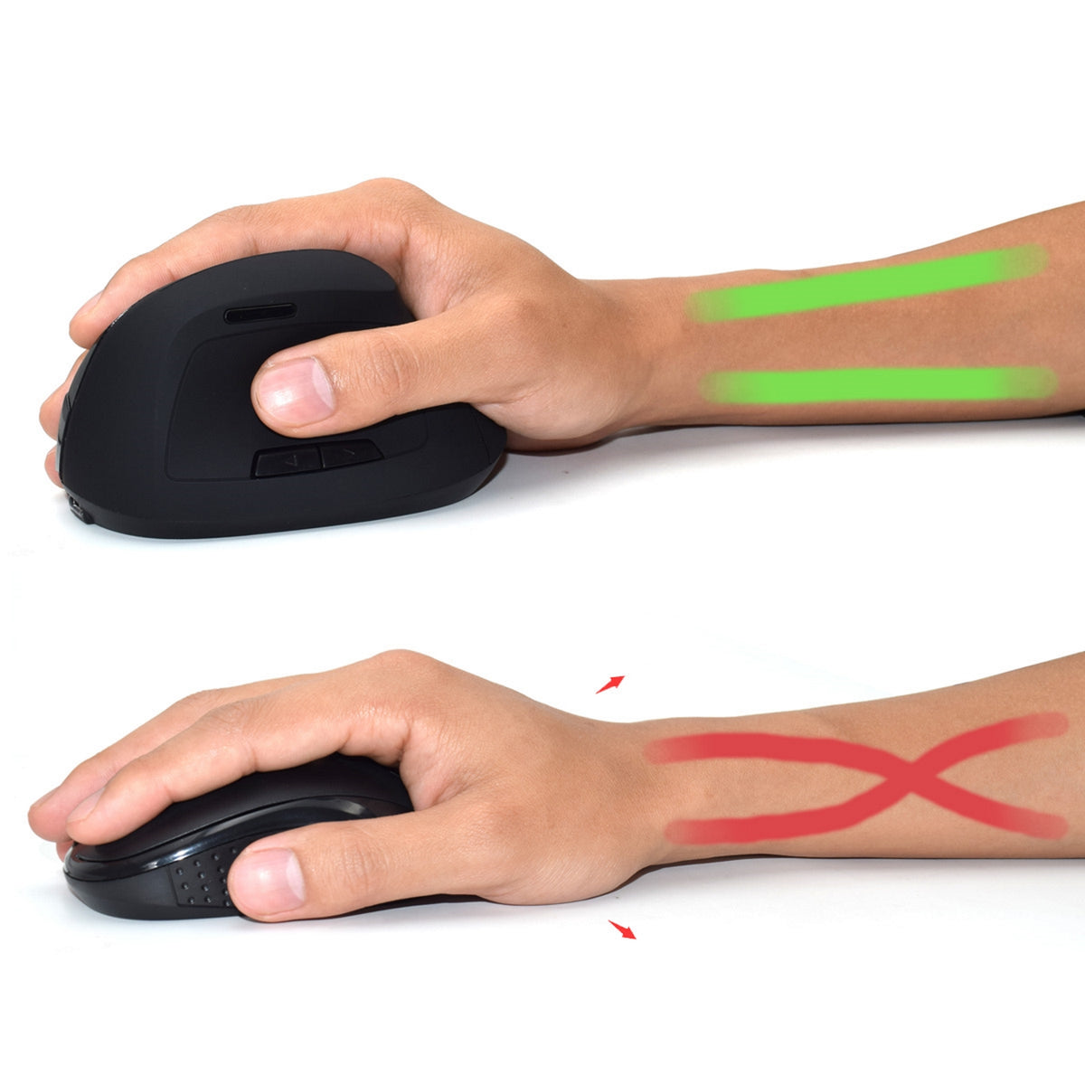 Miška Ewent Wireless Ergonomic Vertical, 1600dpi, črna, USB