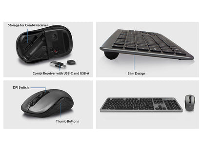 Tipkovnica in miška Ewent Wireless Scissor Keyboard and Mouse, USB, SLO