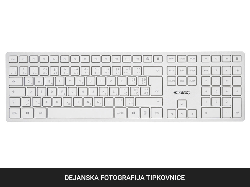 Tipkovnica in miška Cherry DW 9100 SLIM, Bluetooth, bela, USB, UK SLO g.