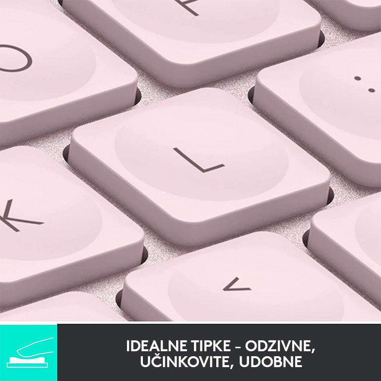 Tipkovnica Logitech MX Keys Mini, roza, SLO g.