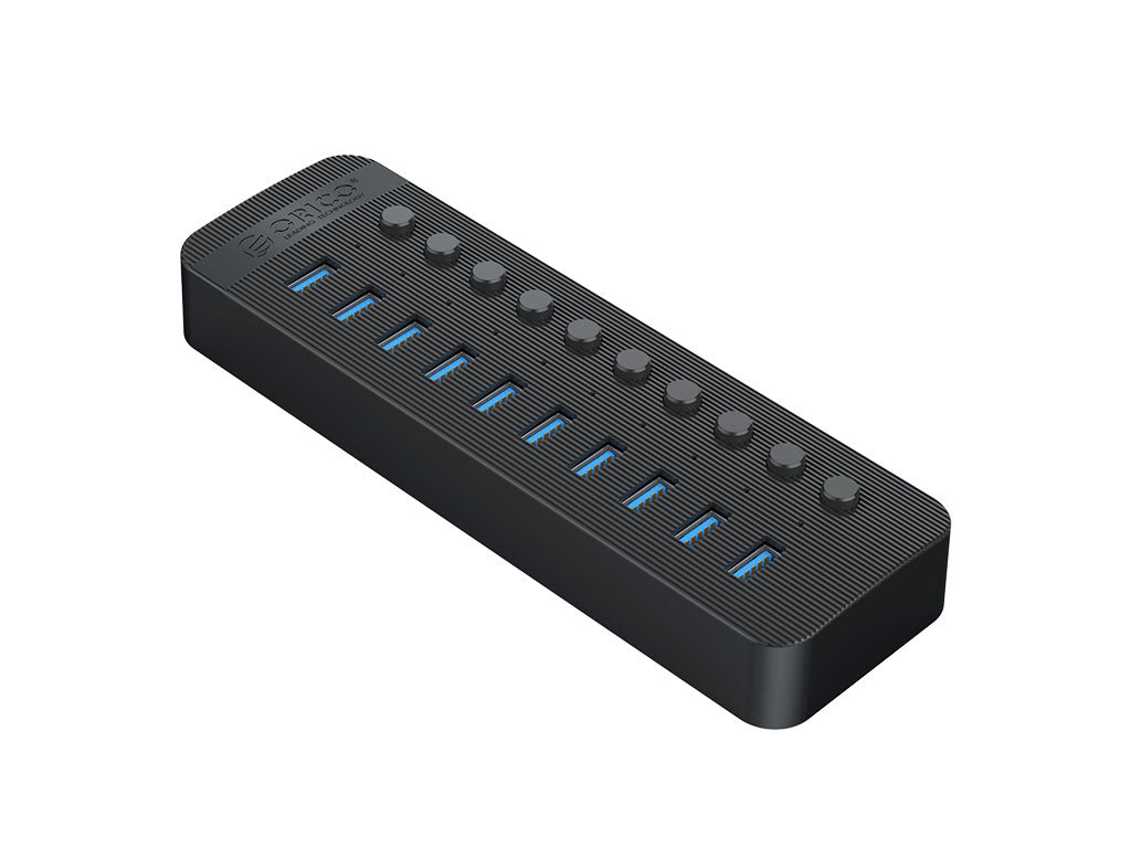 USB hub z 10 vhodi USB 3.0, s stikali, zunanje napajanje, črno, ORICO CT2U3-10AB