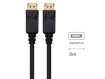 Kabel DisplayPort 1.4, M/M, 8K 60Hz, 4K 240Hz, Shielded, 3m, črn, Ewent EC1407