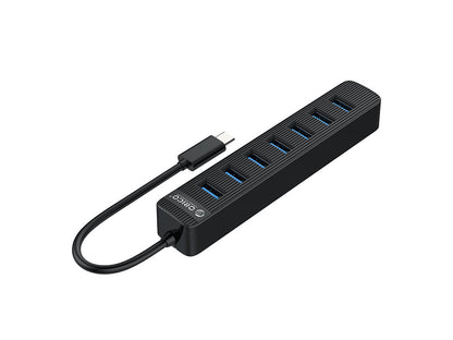 USB-C hub s 7 vhodi, USB 3.0, 0,15m, črn, ORICO TWC3-7A