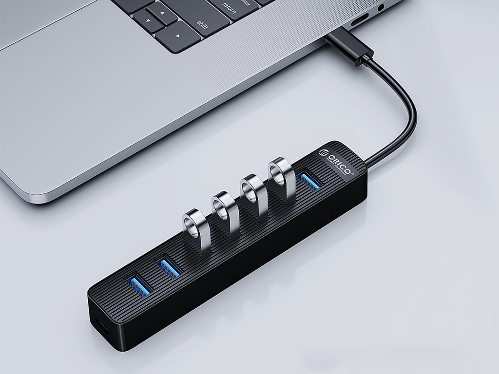 USB-C hub s 7 vhodi, USB 3.0, 0,15m, črn, ORICO TWC3-7A