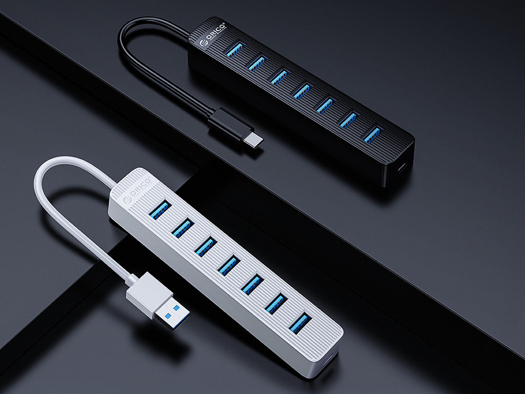USB-C hub s 7 vhodi, USB 3.0, 0,15m, črn, ORICO TWC3-7A