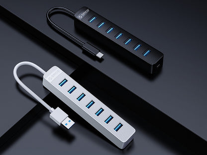 USB-C hub s 7 vhodi, USB 3.0, 0,15m, črn, ORICO TWC3-7A