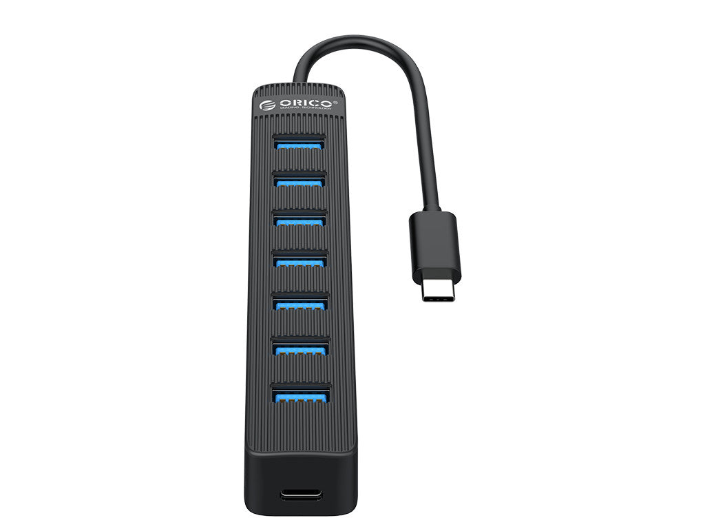 USB-C hub s 7 vhodi, USB 3.0, 0,15m, črn, ORICO TWC3-7A
