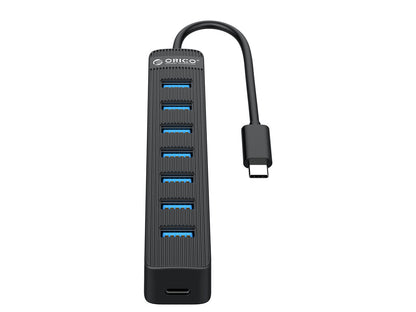USB-C hub s 7 vhodi, USB 3.0, 0,15m, črn, ORICO TWC3-7A