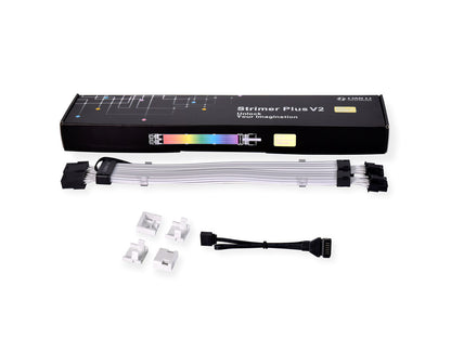 Kabel Lian Li Strimer Plus V2 Dual 8-Pin RGB, PCIe, za grafčno kartico, 30 cm