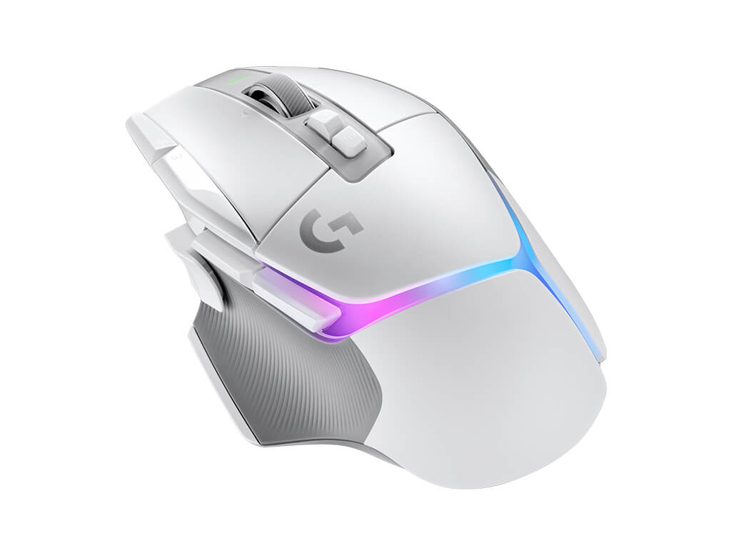 Miška Logitech G502 X PLUS, Wireless, RGB, bela, Premium