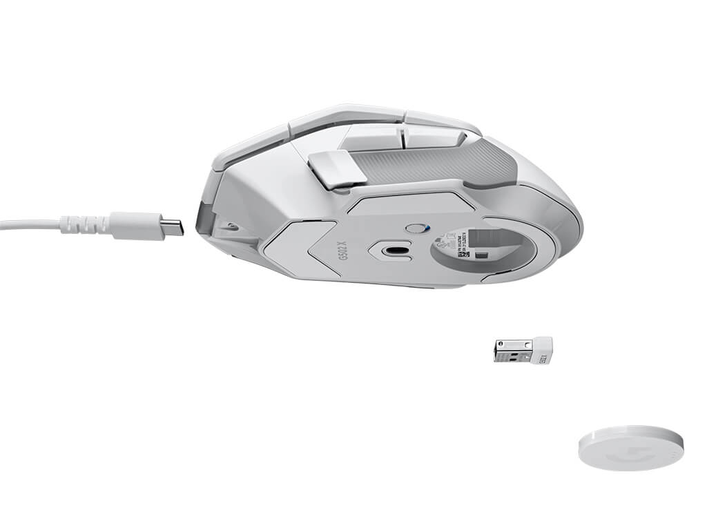 Miška Logitech G502 X Lightspeed, bela