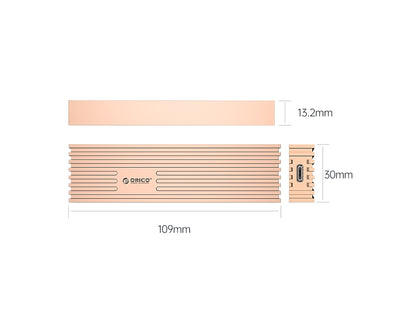Zunanje ohišje za M.2 NVMe/SATA 2230-2280 v USB3.2 Gen2 Type-C, 10Gbps, Aluminij, zlato-roza, ORICO FV35C3