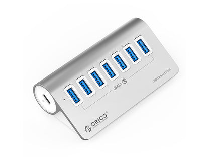 USB-C hub s 7 vhodi, 7x USB-A 3.2 Gen2, 10Gbps, ALU, ORICO M3U7-G2