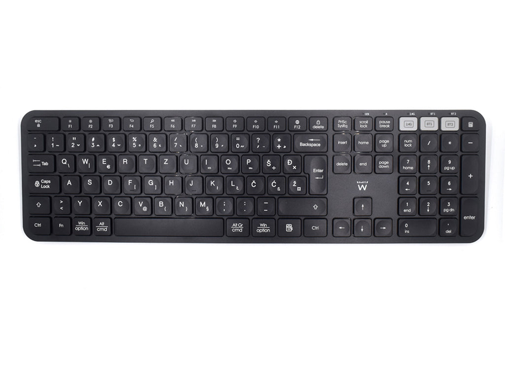 Tipkovnica Ewent Multi-connect Wireless, Bluetooth, USB, SLO
