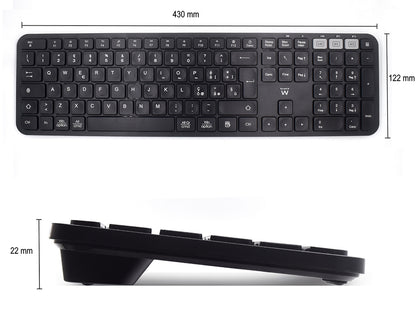 Tipkovnica Ewent Multi-connect Wireless, Bluetooth, USB, SLO
