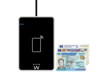Čitalec pametnih in osebnih kartic Ewent, USB 2.0, NFC brezkontaktni, črn, EW1053