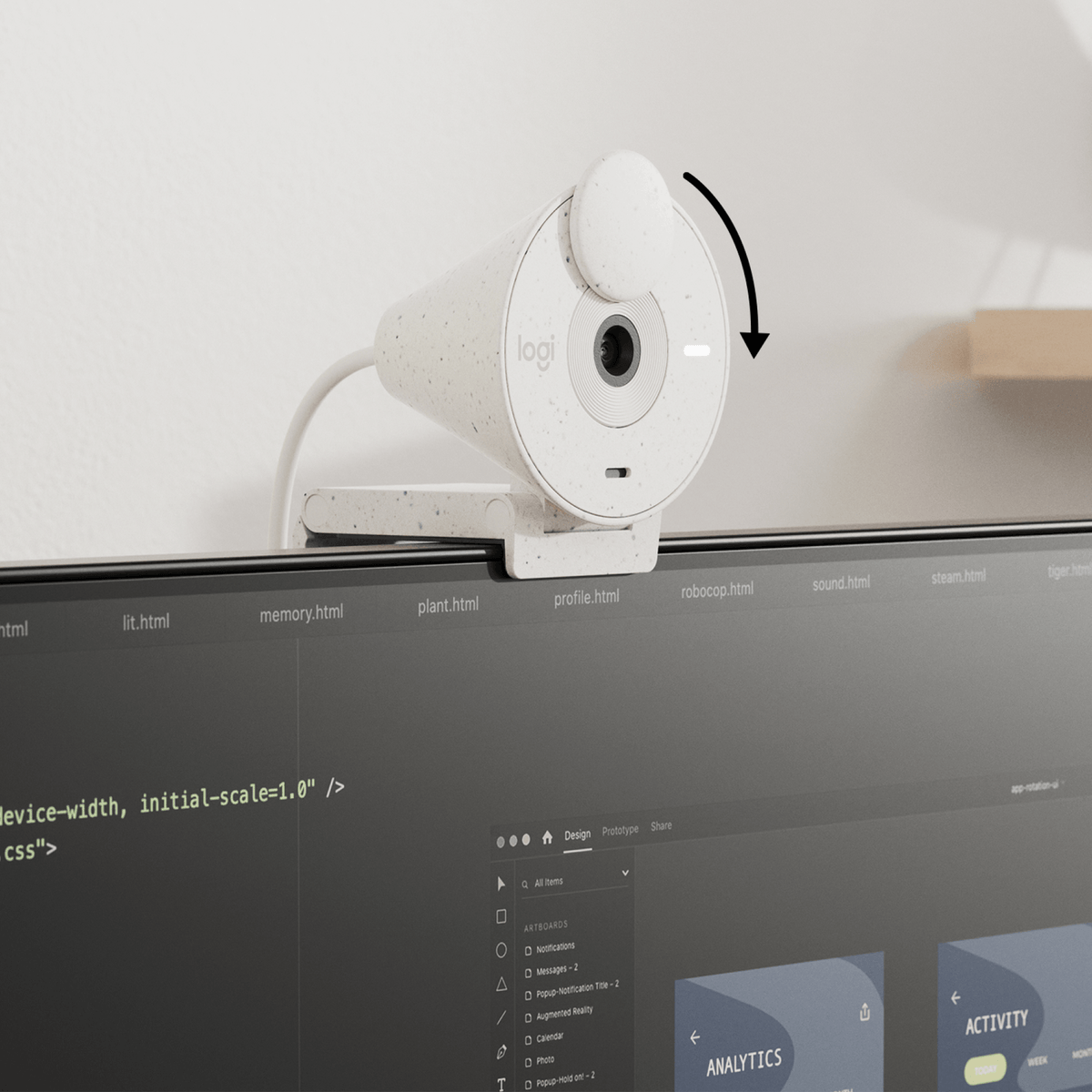 Kamera Logitech Brio 300, bela, USB