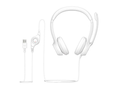 Slušalke Logitech H390, bele, USB