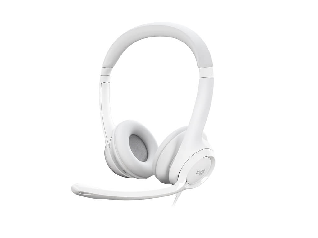 Slušalke Logitech H390, bele, USB