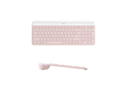 Tipkovnica in miška Logitech Slim Wireless Combo MK470, roza, SLO g.