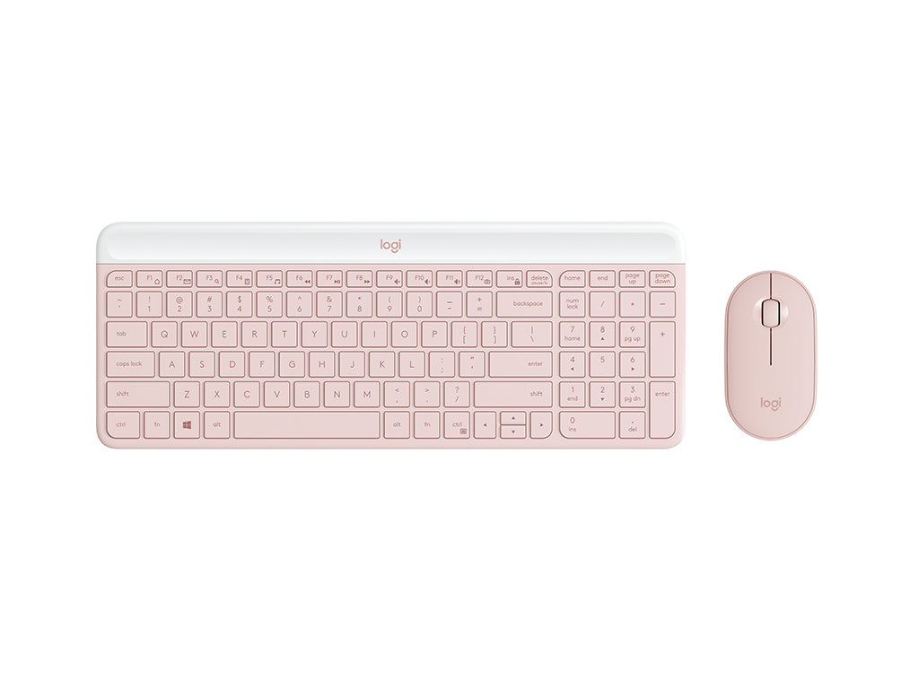 Tipkovnica in miška Logitech Slim Wireless Combo MK470, roza, SLO g.