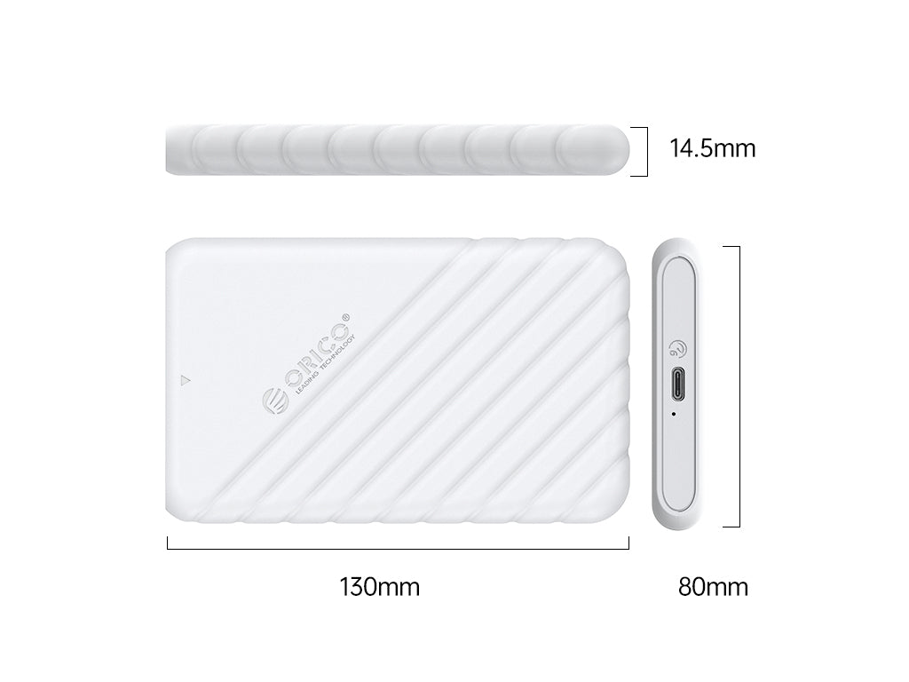 Zunanje ohišje za 2,5'' HDD/SSD, USB-C 3.1 UASP v SATA3, tool-free, belo, ORICO 25PW1C-C3