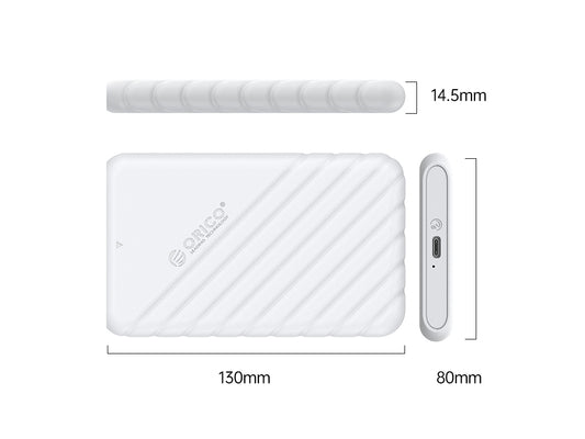 Zunanje ohišje za 2,5'' HDD/SSD, USB-C 3.1 UASP v SATA3, tool-free, belo, ORICO 25PW1C-C3