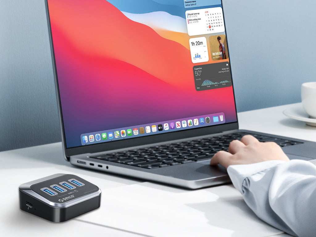 USB-C hub s 4 vhodi, 4x USB-A 3.2 Gen1, 5Gbps, črn, ORICO M3U3-4A-05
