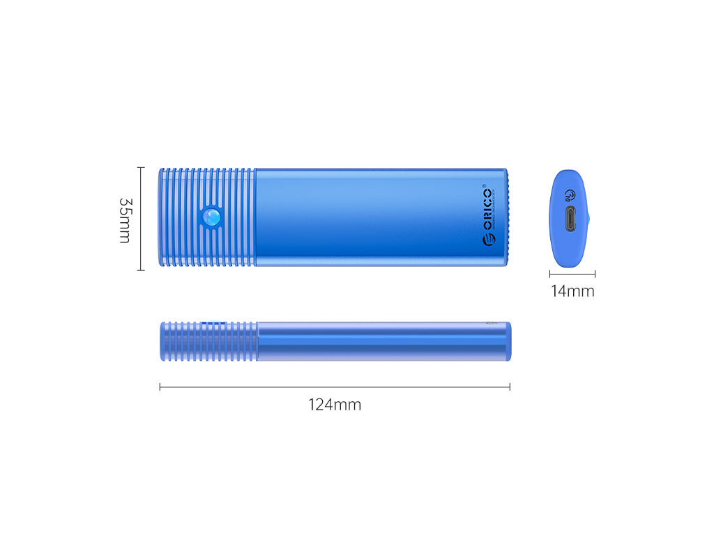Zunanje ohišje za M.2 NVMe 2230-2280 v USB 3.2 Gen2 Type-C, aluminij, modro, ORICO PWM2-G2