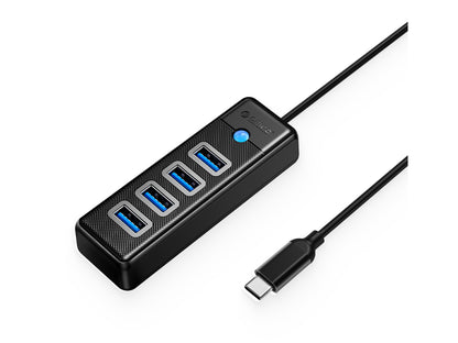 USB-C hub s 4-vhodi, USB 3.0, 0.15m, črn, ORICO PW4U-C3-015