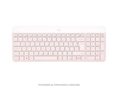 Tipkovnica in miška Logitech Slim Wireless Combo MK470, roza, SLO g.