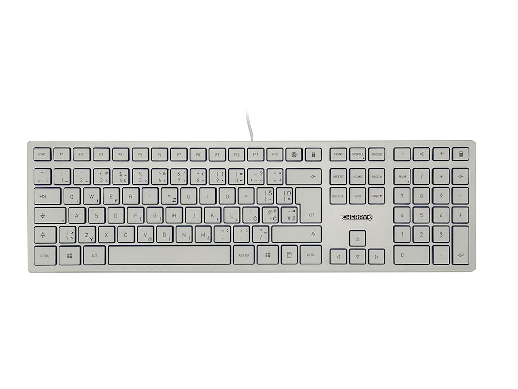 Tipkovnica Cherry KC 6000 Slim, srebrna, USB, UK SLO g.