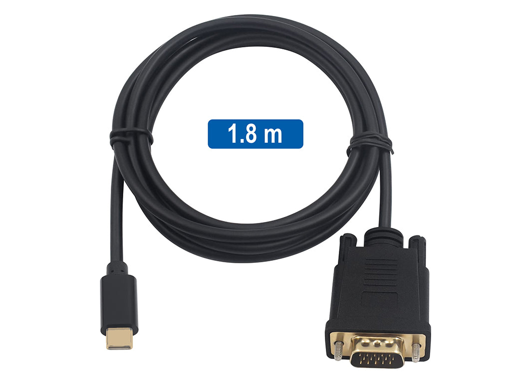 Kabel USB-C v VGA, 1080p 60Hz, 1.8m, Ewent EC1052