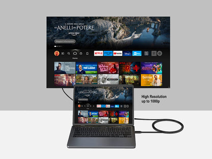 Kabel USB-C v VGA, 1080p 60Hz, 1.8m, Ewent EC1052