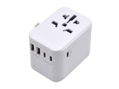 Potovalni polnilec Ewent EW1470, univerzalni, EU/USA/UK/AUS/CN/IT, 2xUSB-A, 3xUSB-C, bel