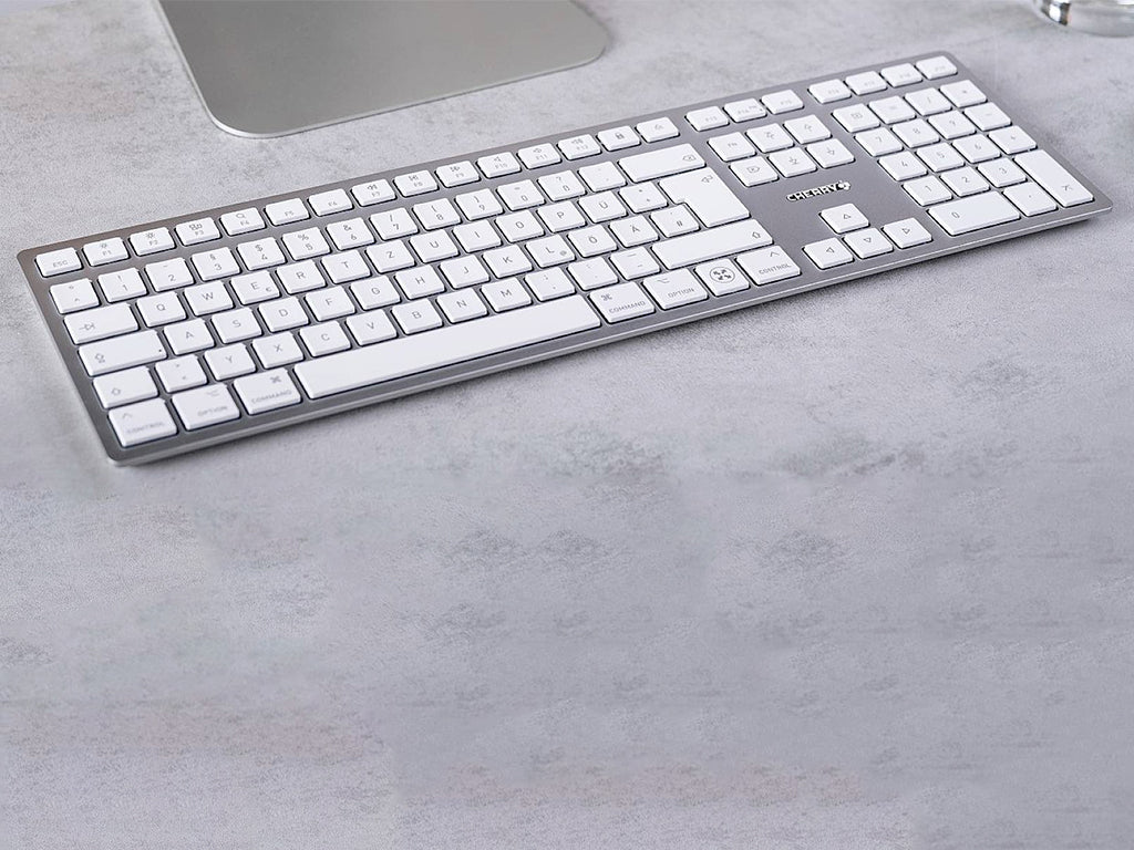 Tipkovnica Cherry KW 9100 Slim for Mac, srebrna, USB-C, UK-SLO g.