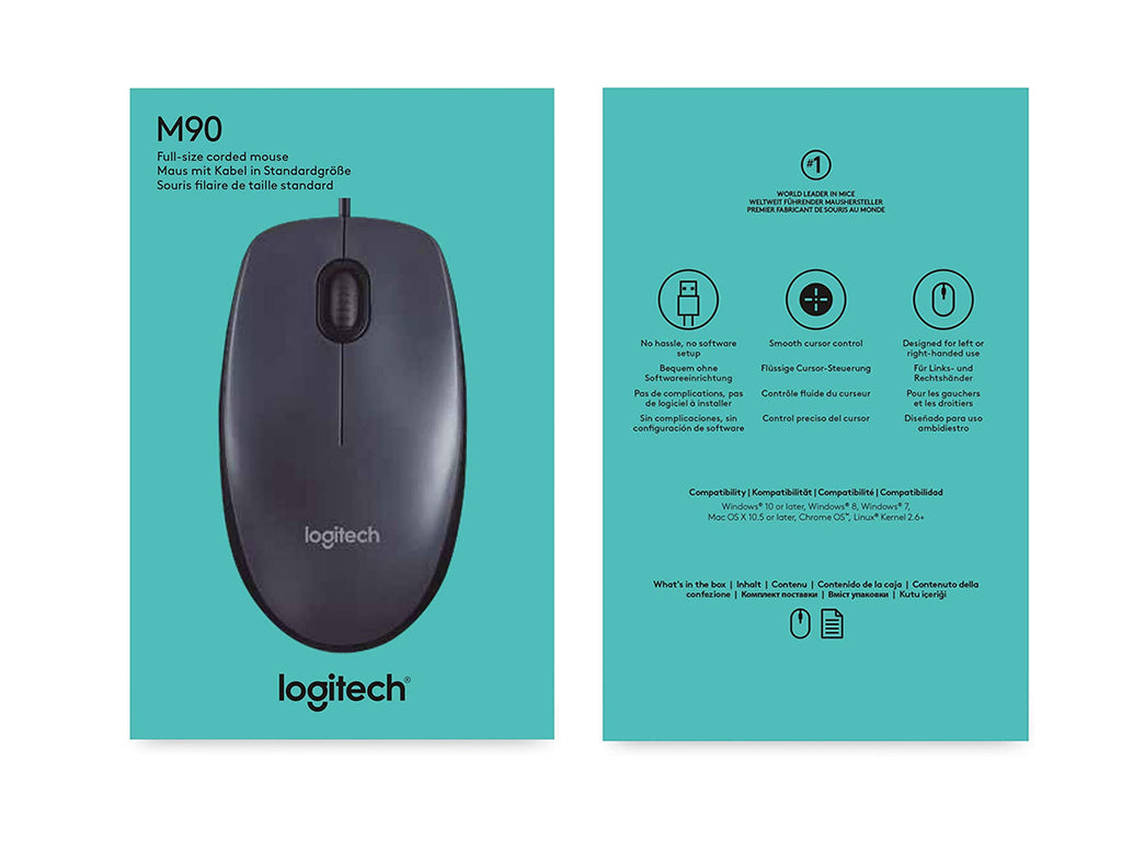 Miška Logitech M90, USB, črna