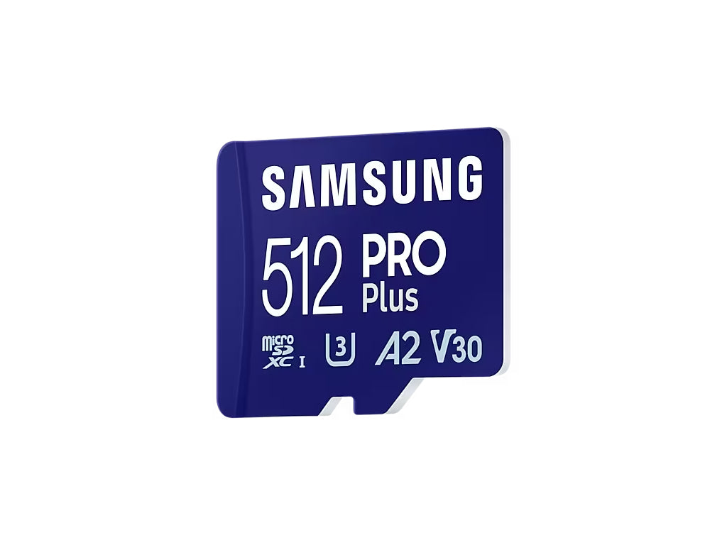 Spominska kartica Samsung PRO Plus micro SDXC, 512GB, 180MB/s, U3, V30, A2, UHS-I, z SD adapterjem