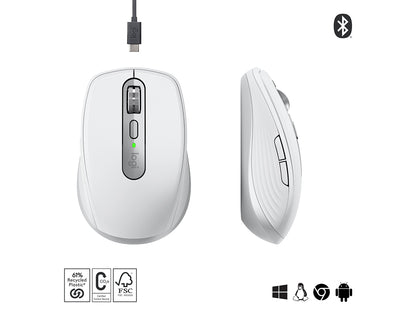 Miška Logitech MX Anywhere 3S, Bluetooth, DarkField laser, siva
