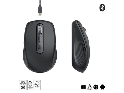 Miška Logitech MX Anywhere 3S, Bluetooth, DarkField laser, grafitna