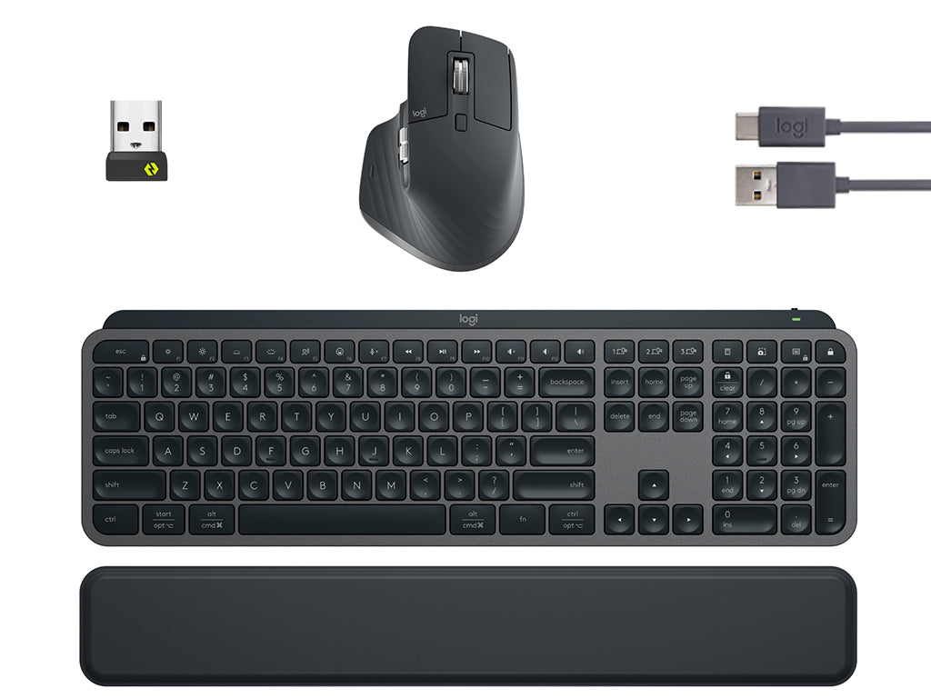 Tipkovnica in miška Logitech MX Keys S COMBO, grafitna, SLO g.