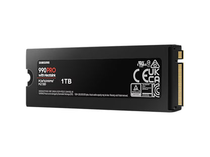 SSD 1TB M.2 80mm PCI-e 4.0 x4 NVMe, V-NAND, Samsung 990 PRO HeatSink (MZ-V9P1T0CW)