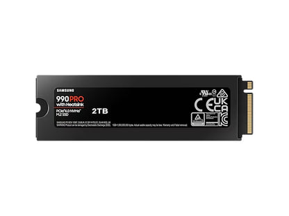 SSD 2TB M.2 80mm PCI-e 4.0 x4 NVMe, V-NAND, Samsung 990 PRO HeatSink (MZ-V9P2T0CW)