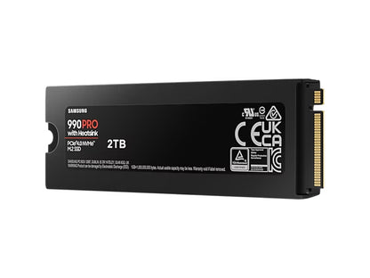 SSD 2TB M.2 80mm PCI-e 4.0 x4 NVMe, V-NAND, Samsung 990 PRO HeatSink (MZ-V9P2T0CW)