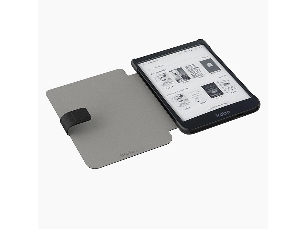 Ovitek Gecko EasyClick za Kobo Clara 2E, Clara BW, Clara Colour, Tolino Shine 4, črn