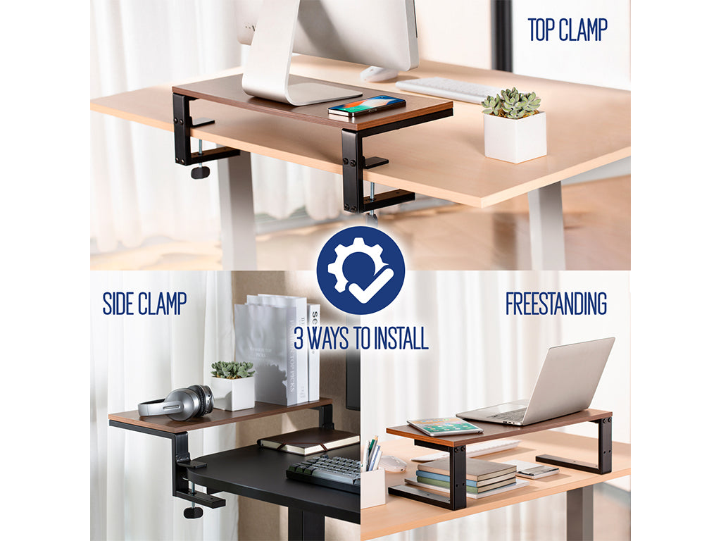 Stojalo za monitor Ewent EW1547, samostoječe ali z objemko, črno