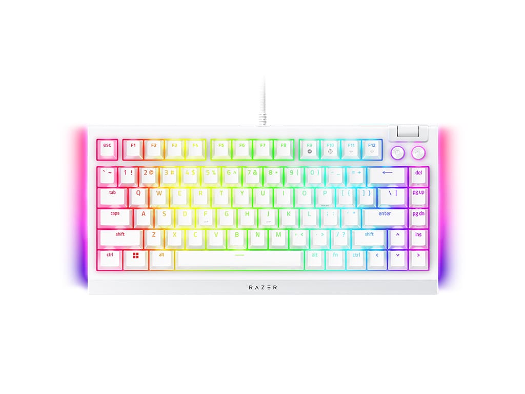 Tipkovnica Razer BlackWidow V4 75%, bela, US SLO g.