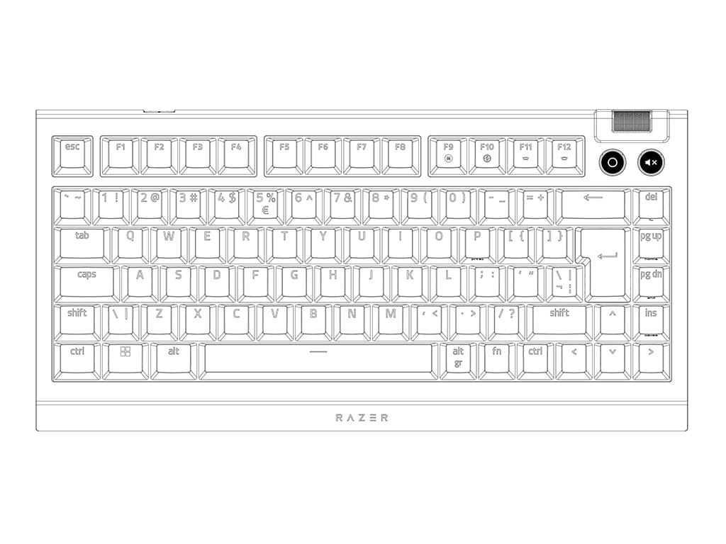 Tipkovnica Razer BlackWidow V4 75%, črna, US SLO g.