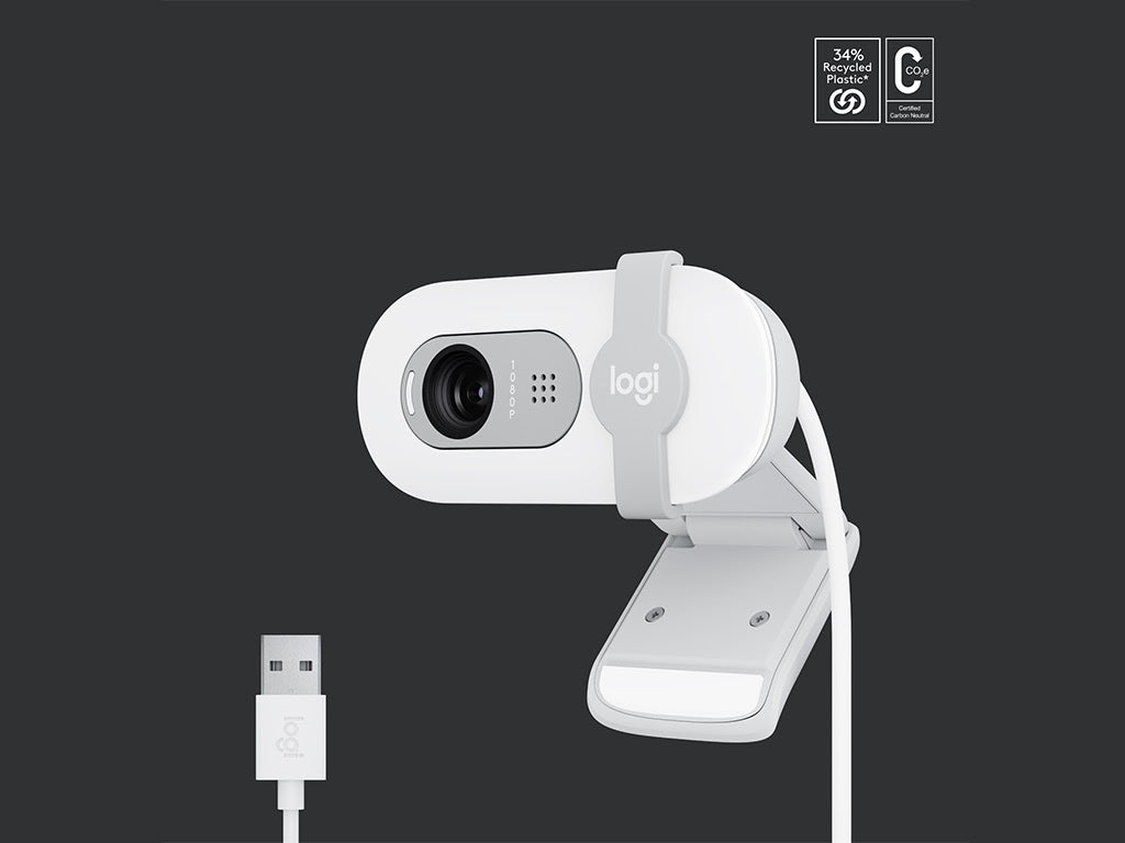 Kamera Logitech Brio 100, bela, USB