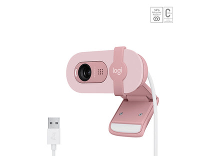 Kamera Logitech Brio 100, roza, USB
